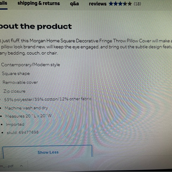 Morgan Home square fringe pillow cover in sage - Picture 6 of 10